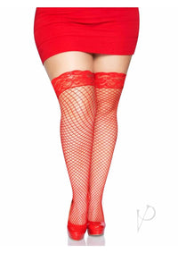 Spandex Indust Thigh High Stay 1x-2x Red
