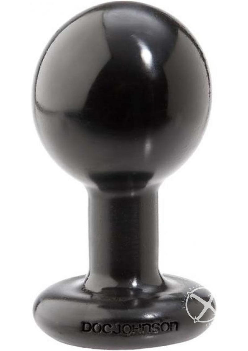 Round Butt Plug Medium Black