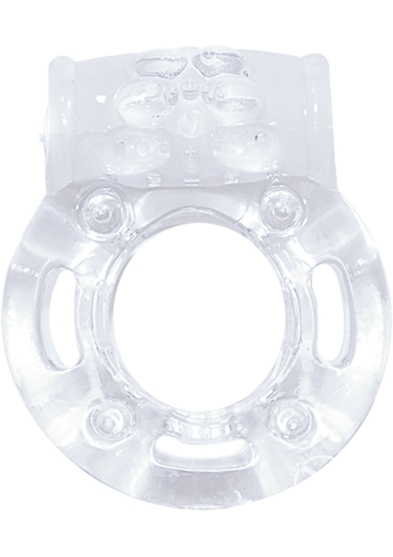 Macho Crystal Vibrating Cockring Clear