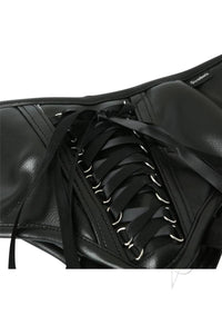 Plus Size Pvc Corsette Strap On Black
