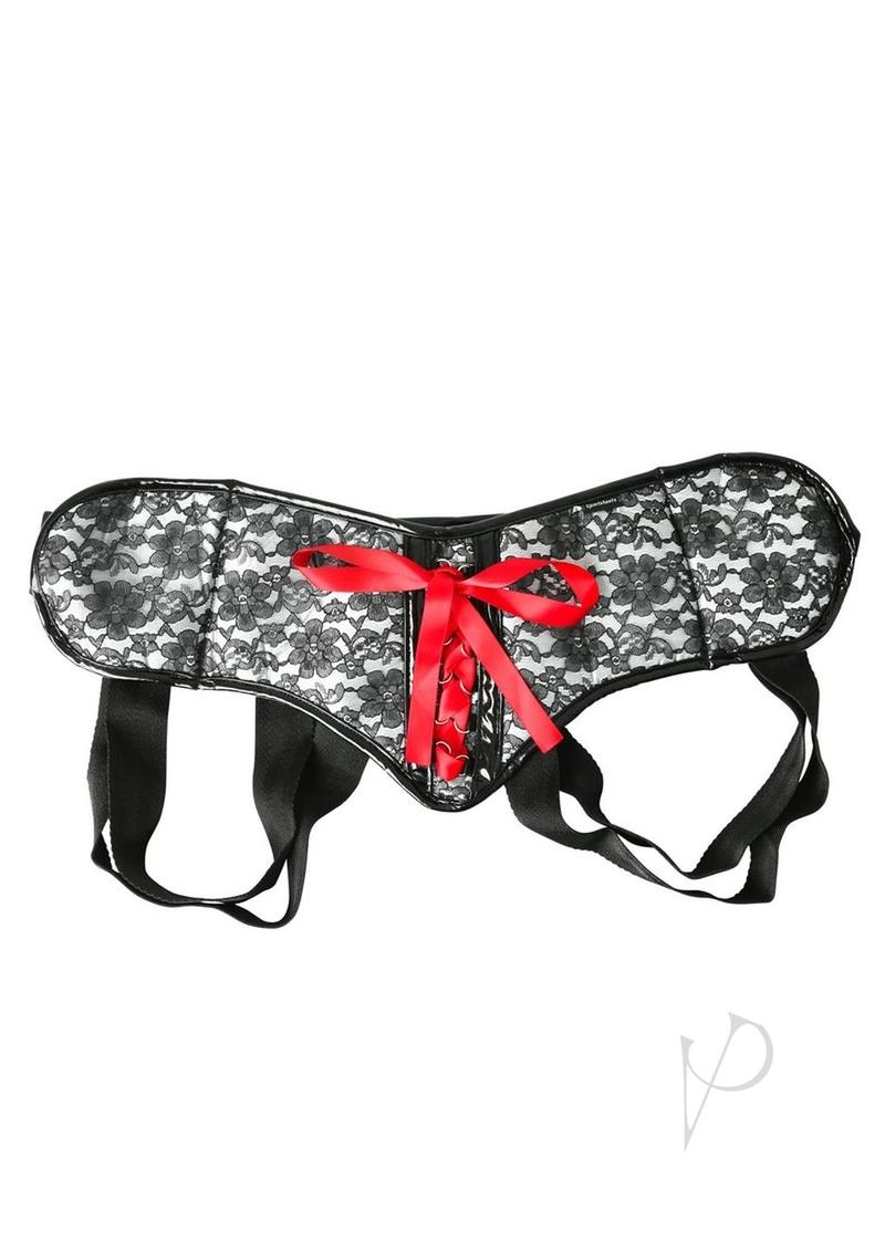 Plus Size Lace Corsette Strap On Grey