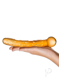 Orange Tickler Glass Dildo