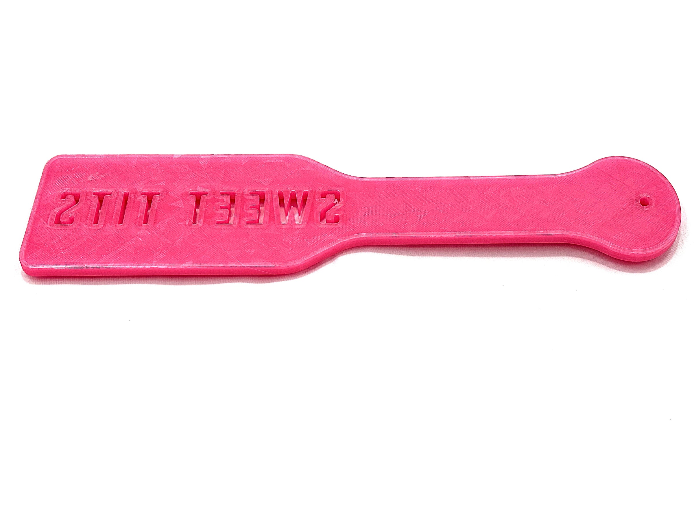 3D Printed BDSM Spanking Paddles Luminescent Red with Hearts