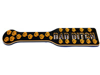 3D Printed Spanking Paddle BAD BITCH Black Orange and Glow in the Dark