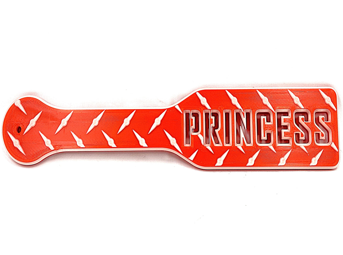 3D Printed Spanking Paddle PRINCESS Red and Glow in the Dark