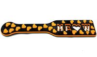 3D Printed Spanking Paddle MEOW Black and Orange