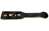 3D Printed Spanking Paddle MEOW Black and Orange