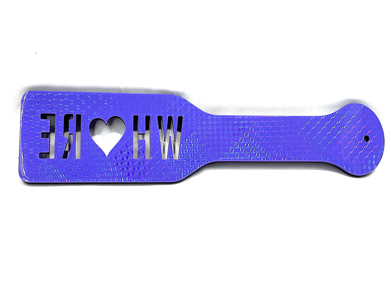 3D Printed Spanking Paddles Purple and Black Hearts