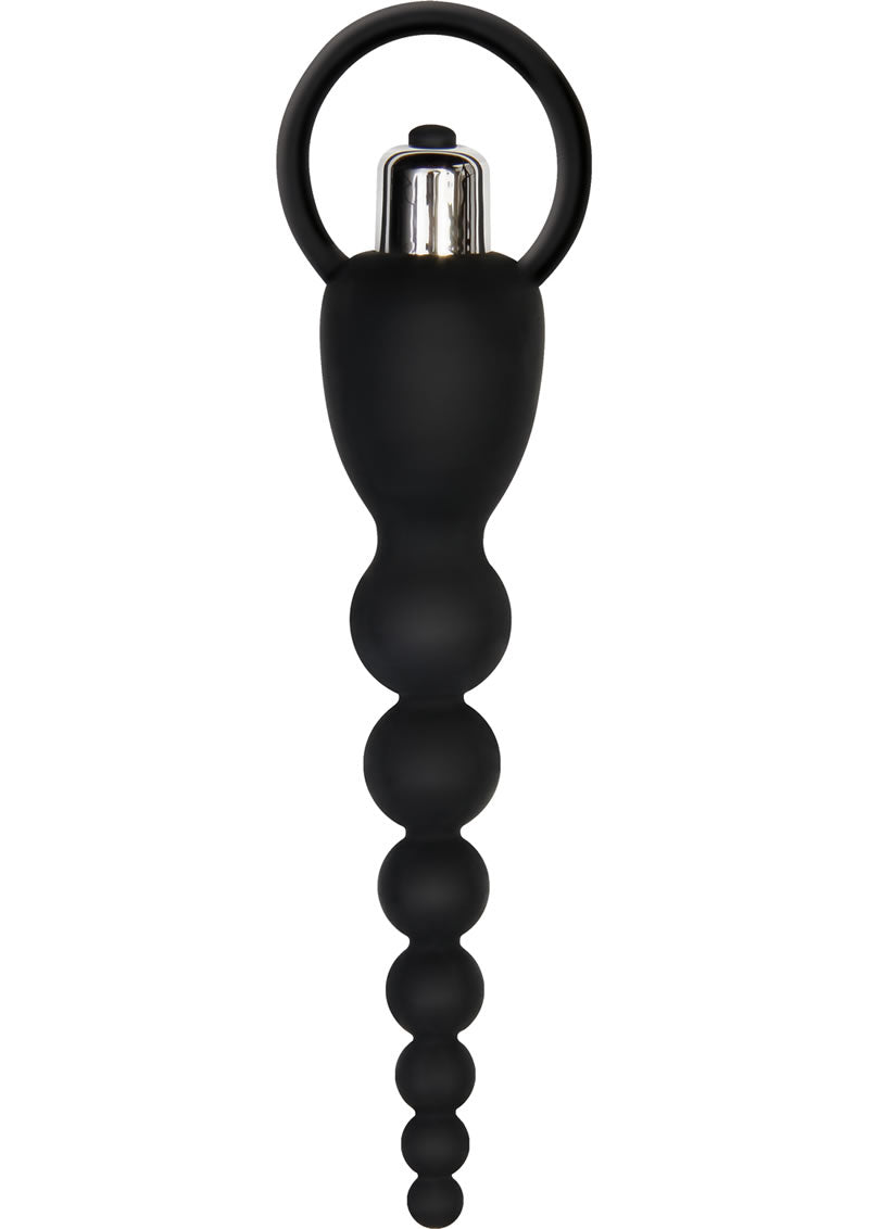 Aande Vibrating Silicone Anal Beads Black