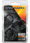 Stay Hard Beaded Cockrings Black