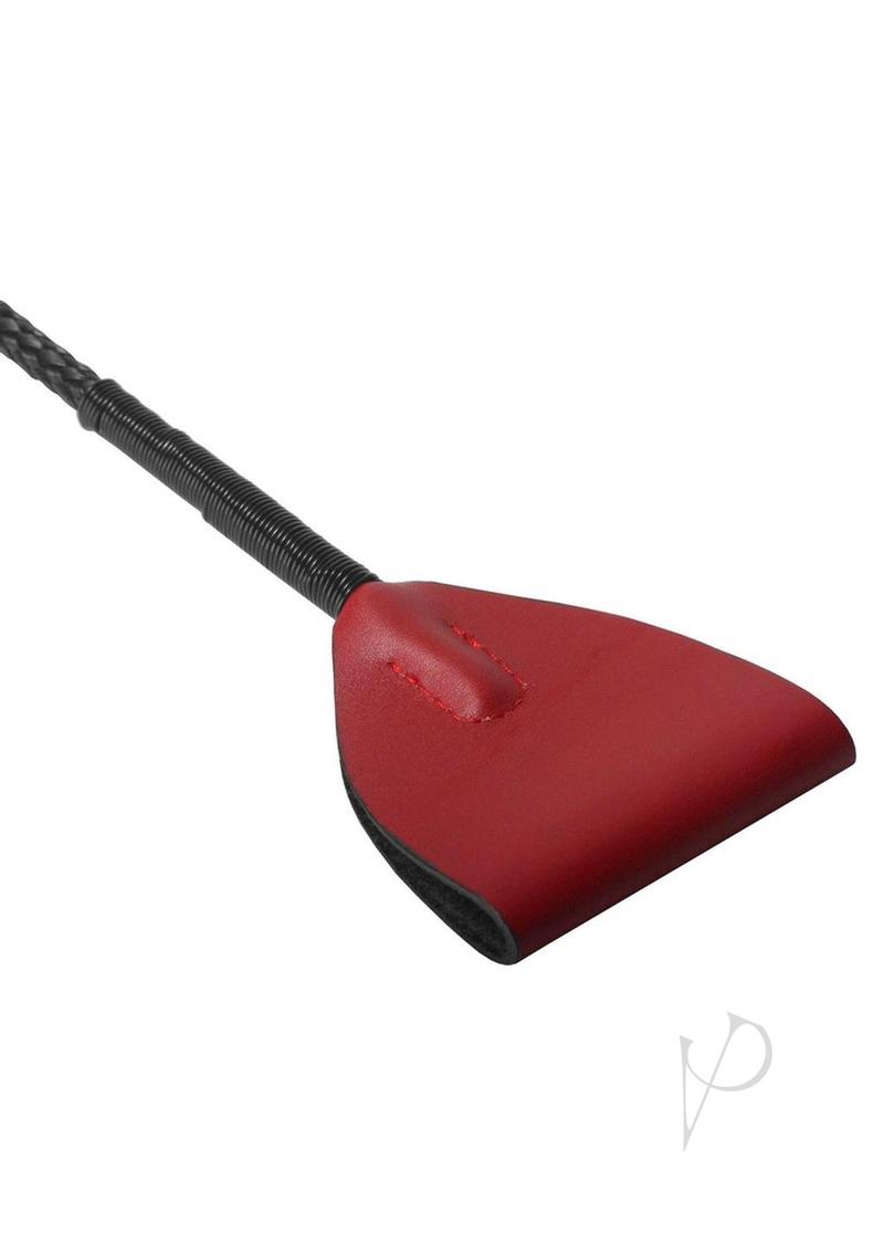 Strict Red Leather Riding Crop