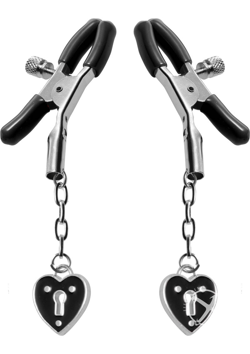 Mspb Charmed Heart Padlock Nipple Clamps