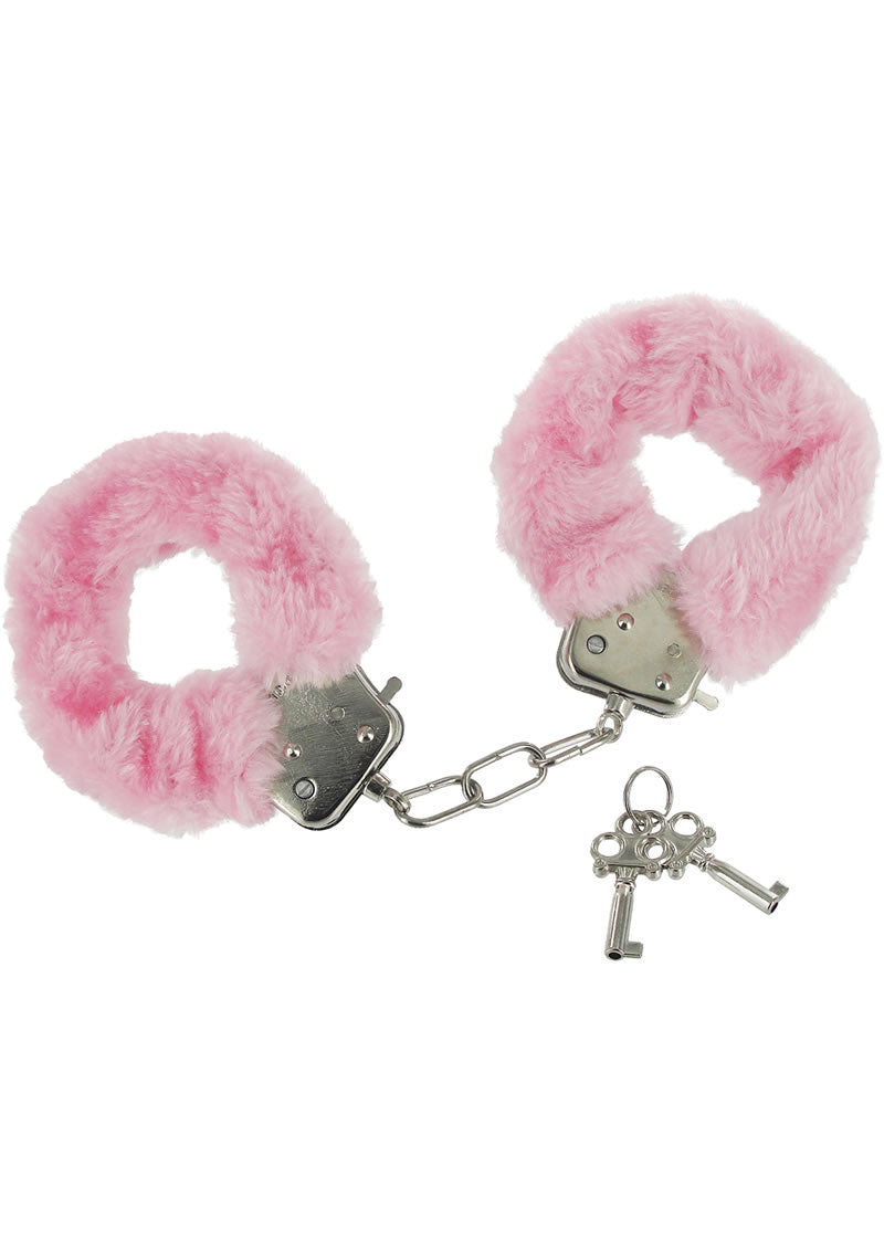 Frisky Pink Fur Handcuff Caught In Candy