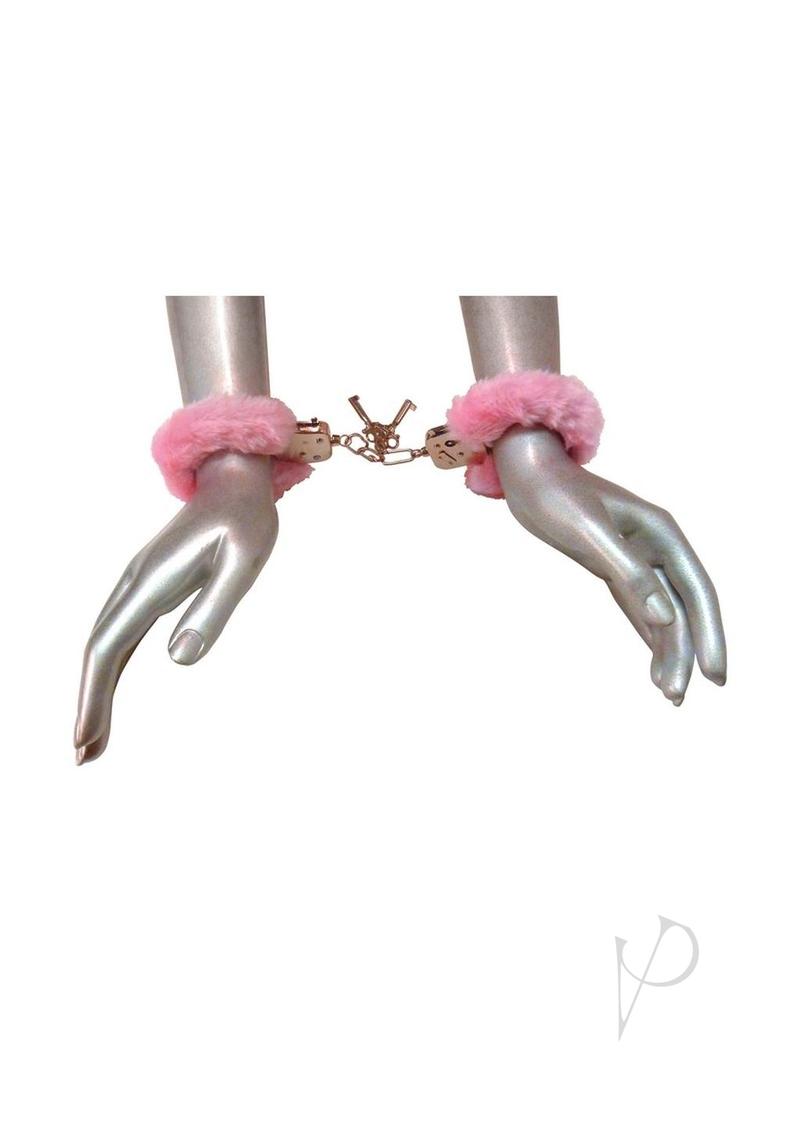 Frisky Pink Fur Handcuff Caught In Candy