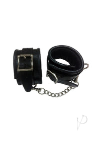 Rouge Black Padded Leather Adjustable Ankle Cuffs