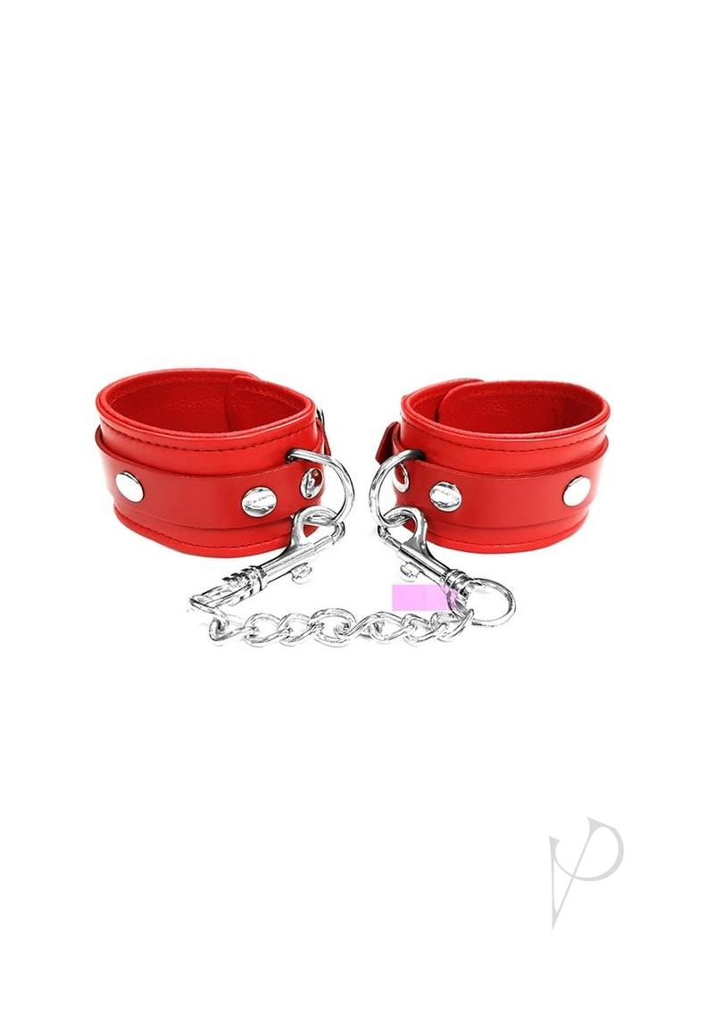 Rouge Plain Wrist Cuffs Red