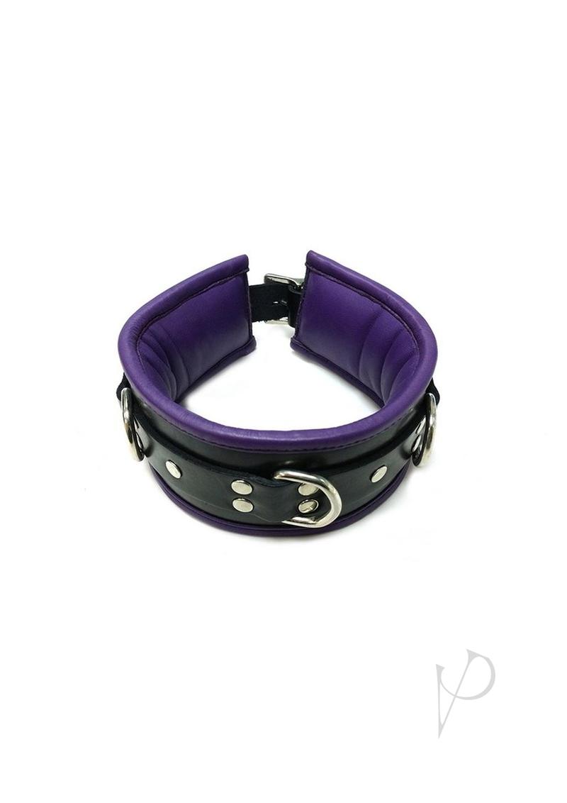 Rouge 3 D Ring Padded Collar Blk/prp