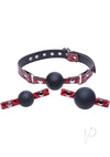 Crimson Tied Triad Interchangeable Silicone Ball Gag Red & Black
