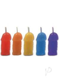 Pecker Party Candles Asst Color 5pk