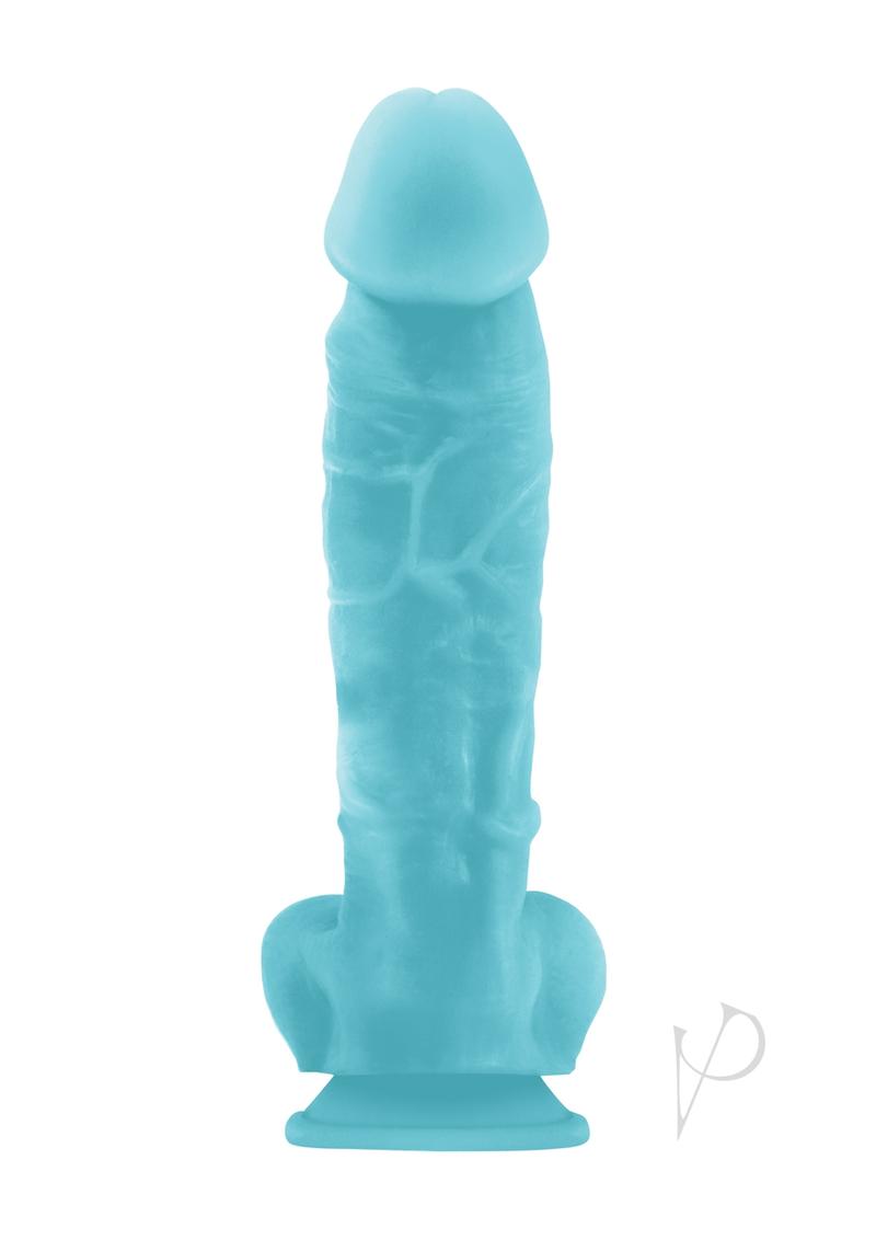 Firefly 8 Inch Pleasures Silicone Glow In The Dark Dildo 8in Blue