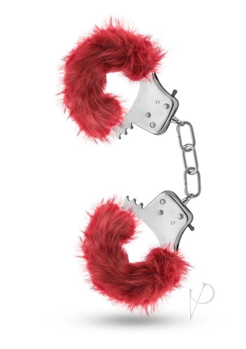 Temptasia Plush Fur Cuffs Burgundy