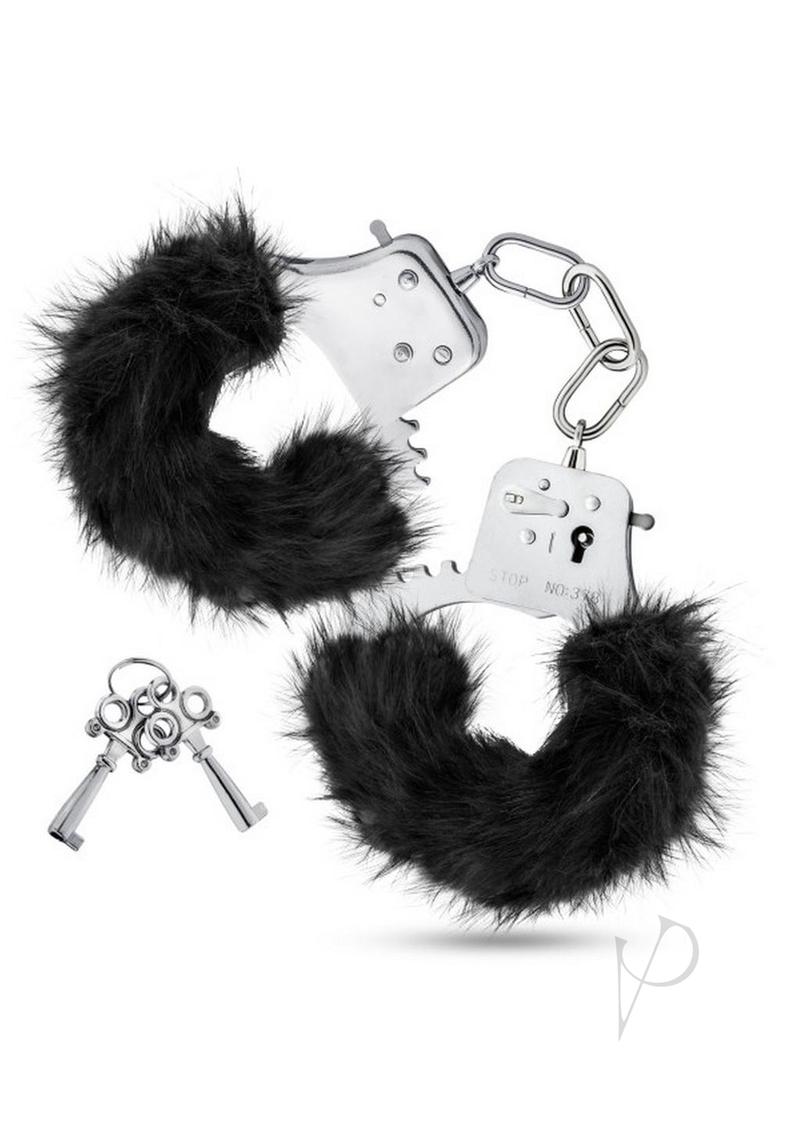 Temptasia Plush Fur Cuffs Black