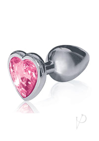 The 9 Silver Starter Heart Plug Pink