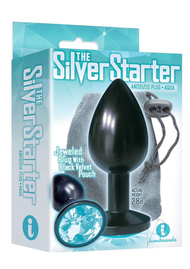 The 9 Bejewled Stainless Plug Aqua