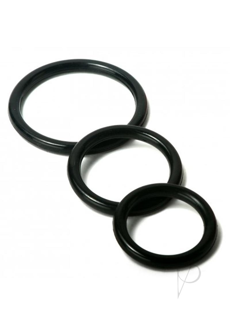 Tm Penis Rings Silicone 3pc Set Black