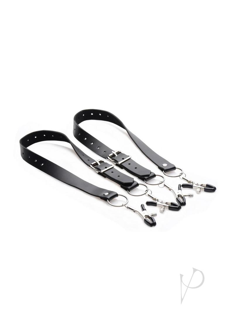 Ms Spread Labia Straps W/clamps