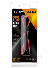 Stay Hard Silicone Loop Cock Ring Red