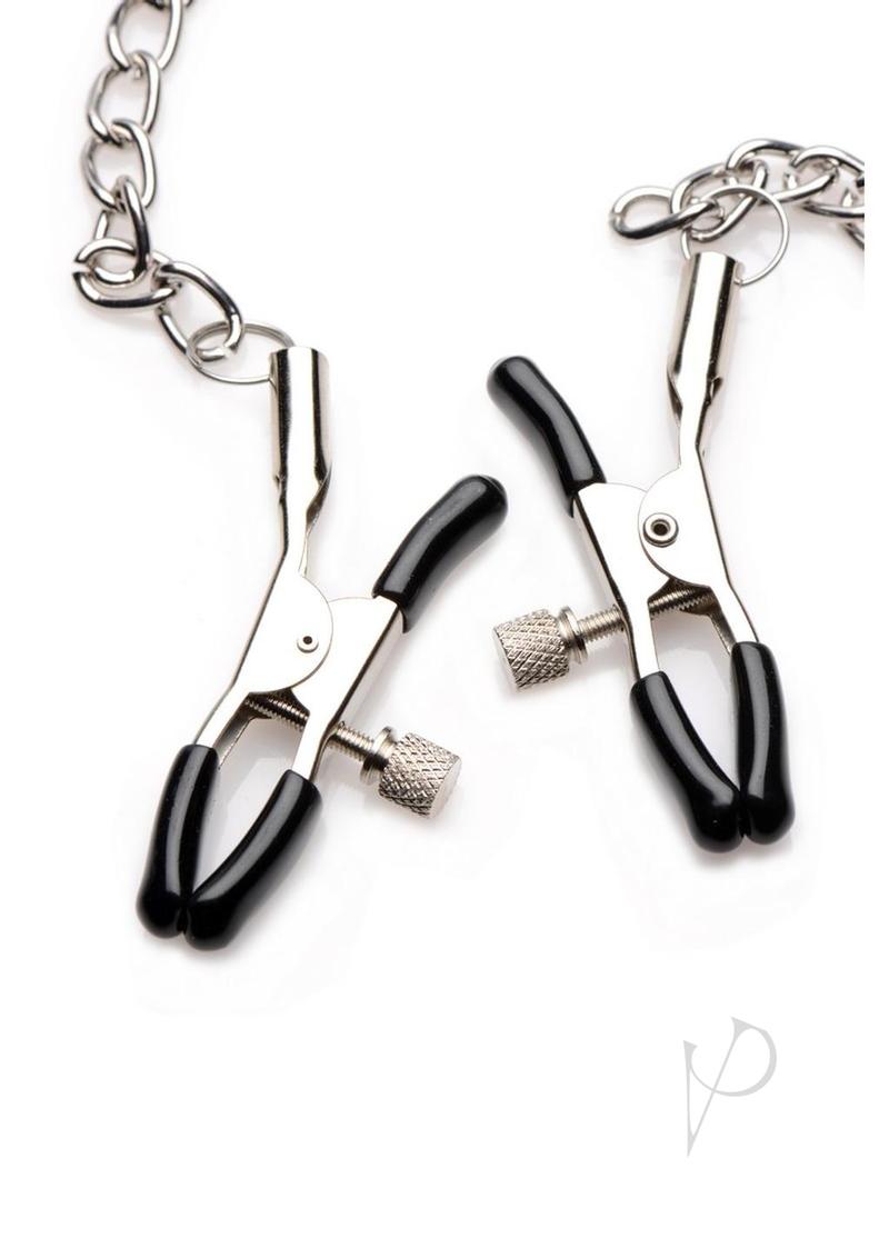 Strict Bit Gag With Nipple Clamps Black