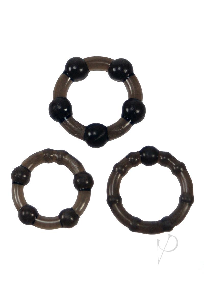 Myu Easy Squeeze Cock Ring Set Black Os