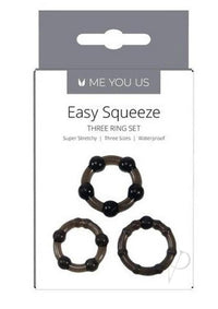 Myu Easy Squeeze Cock Ring Set Black Os