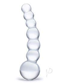 Curved Beaded Glass Dildo 5 In