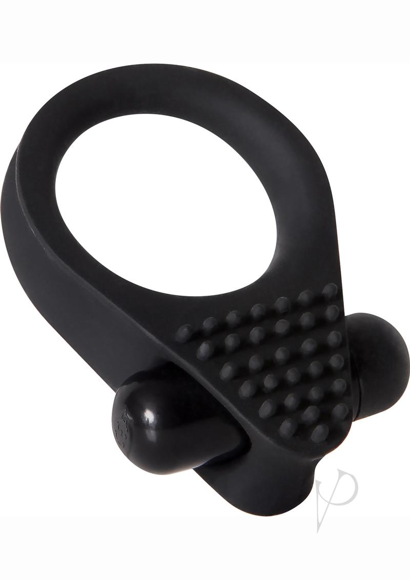 Zero Tolerance Black Knight Silicone Vibrating Textured Cockring Black