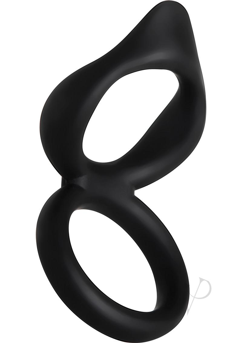 Silicone Dual Ring Clit Tickler Black