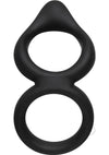 Silicone Dual Ring Clit Tickler Black
