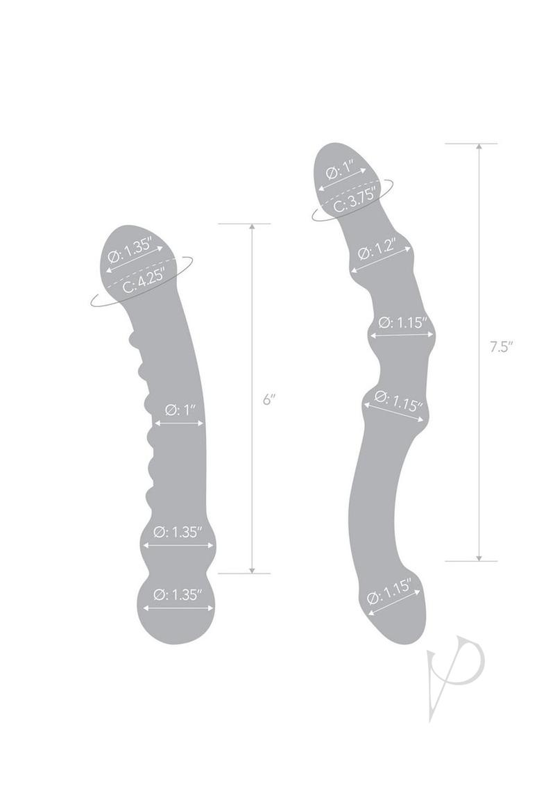 Double Pleasure Glass Dildo Set 2pc