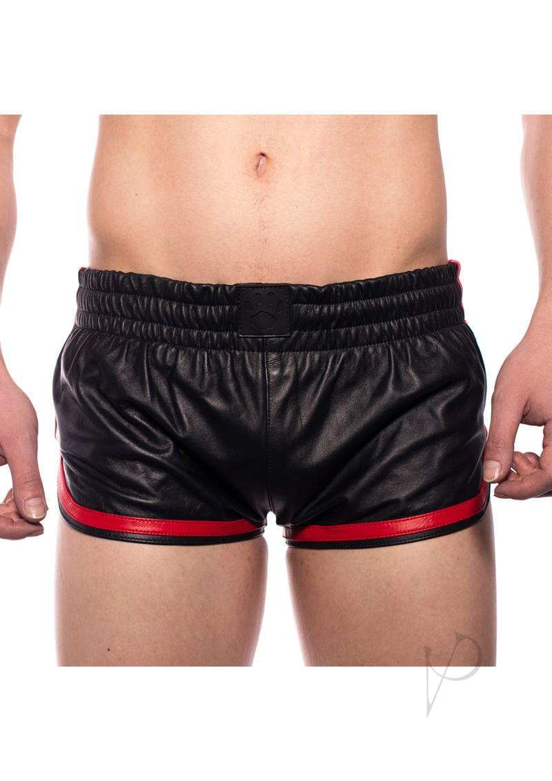 Prowler Red Leather Sport Shorts Red Sm