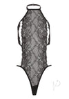 Barely B Peek A Boo Lace Teddy Black