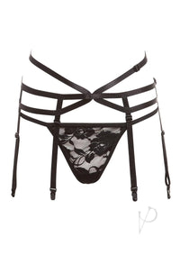 Barely B Strappy Garter and Panty Black