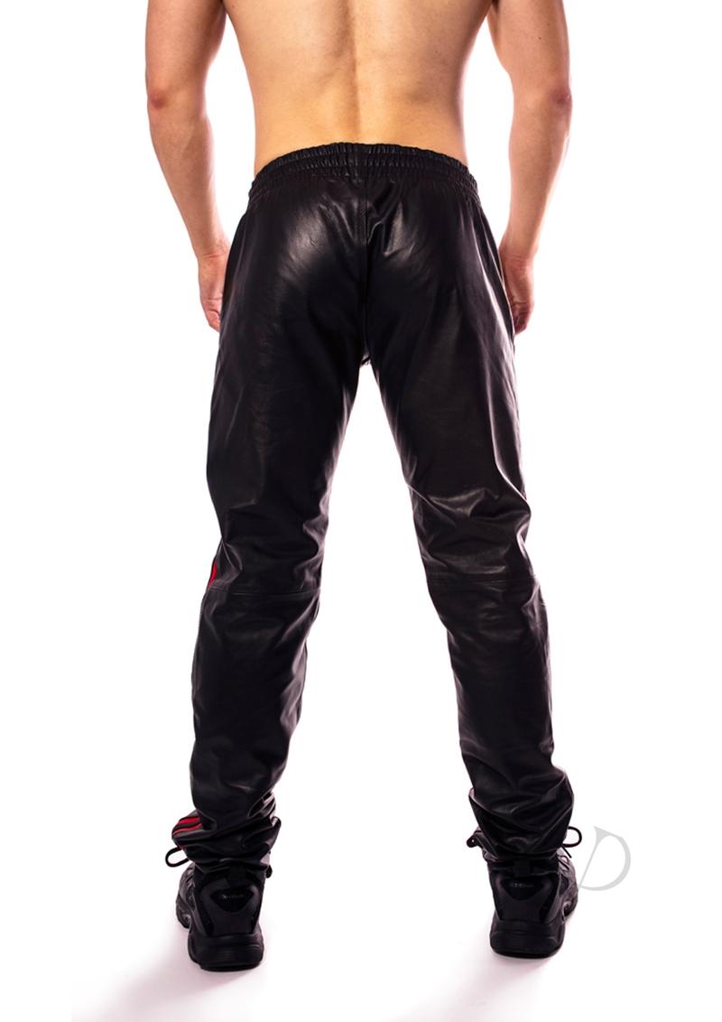 Prowler Red Leather Joggers Red Md(disc)