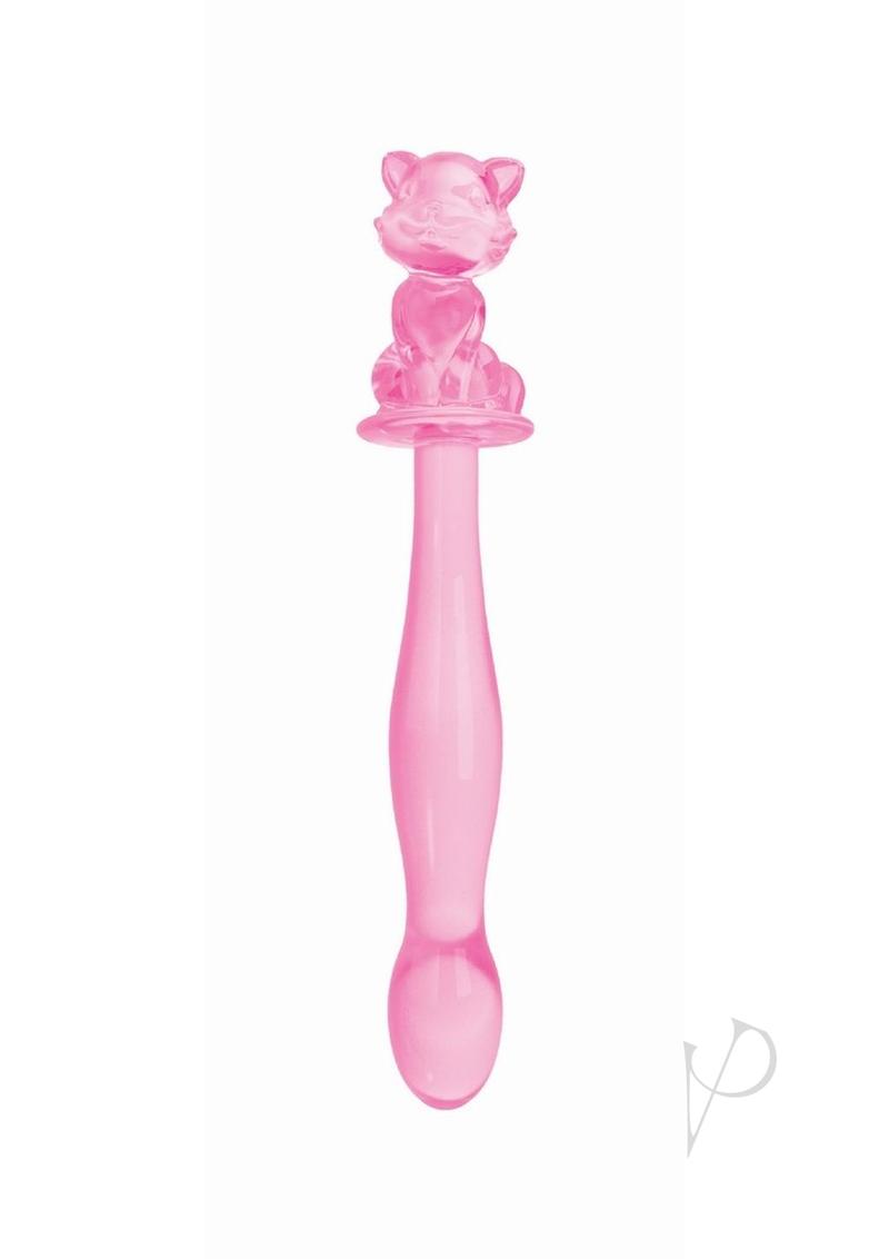 Glass Menage Kitty Dildo Pink