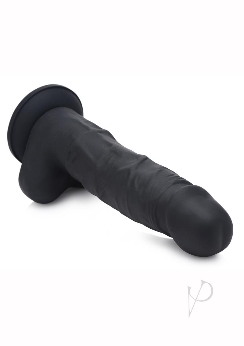 Strap U Silicone Dildo W/balls Black