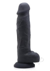 Strap U Silicone Dildo W/balls Black