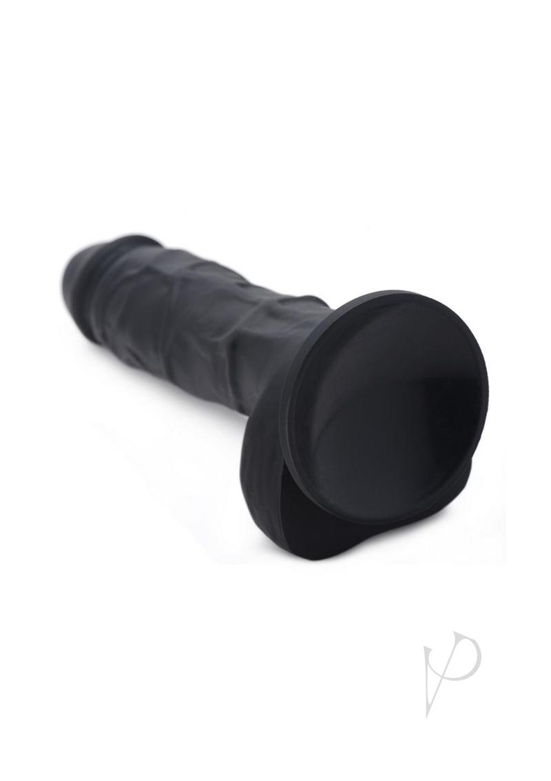 Strap U Silicone Dildo W/balls Black