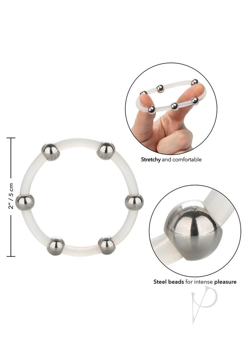 Steel Beaded Silicone Ring X-lg