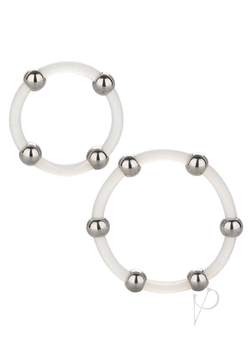 Steel Beaded Silicone Ring Set