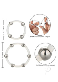 Steel Beaded Silicone Ring Set